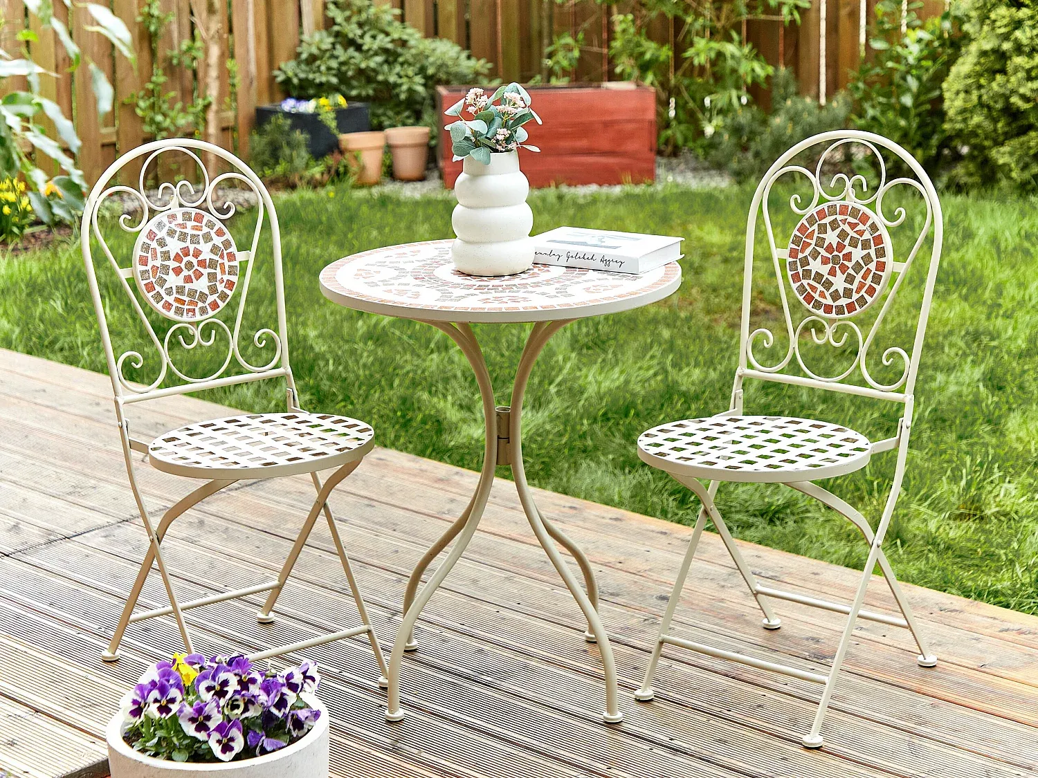 Runder Gartentisch aus Aluminium für Terrasse