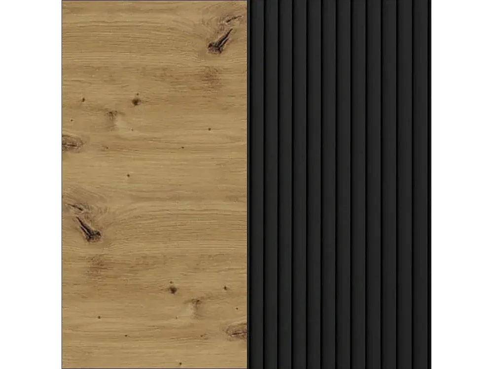 Küchenoberschrank Schwarz Matt mit Eiche Optik