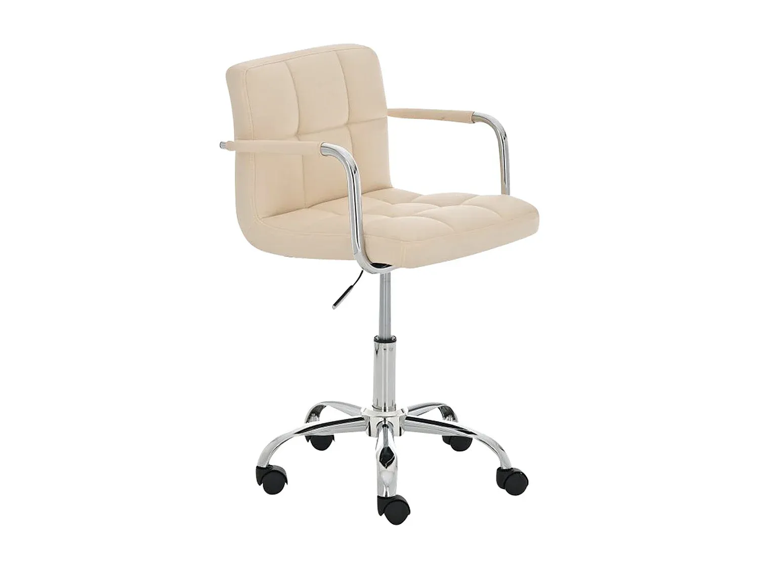 Ergonomischer Bürostuhl aus Kunstleder in Creme