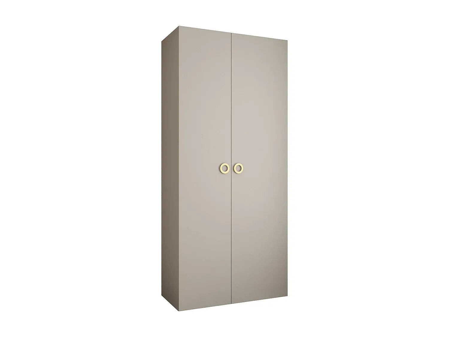 Moderner 2-türiger Kleiderschrank in Kaschmir/Gold