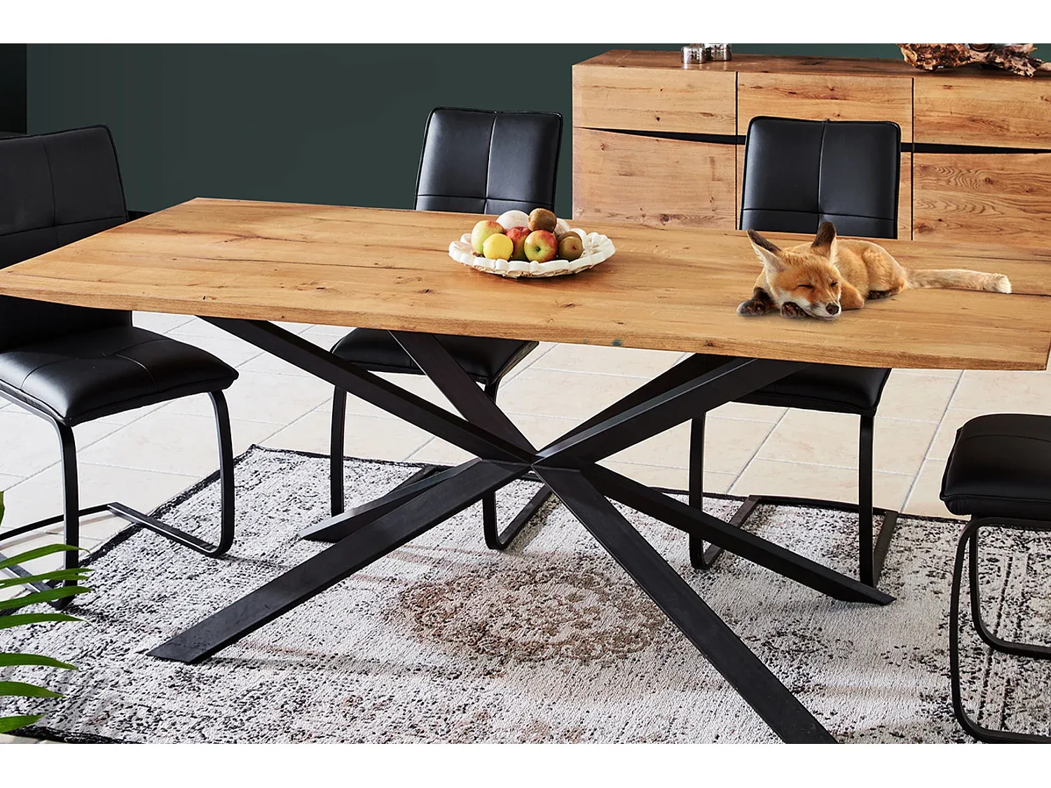 Moderner Esstisch aus Massivholz - 220 x 95 cm