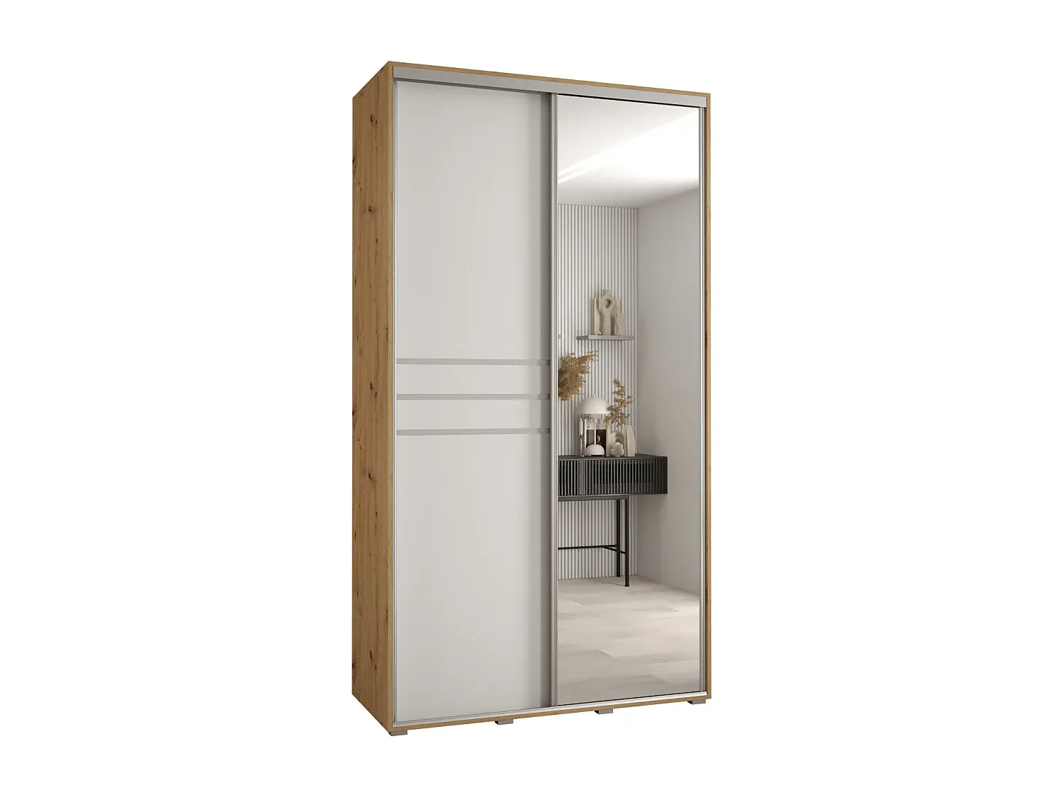 Moderner Kleiderschrank mit Schwebetüren, 2-türig