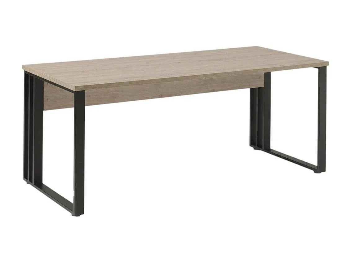 Moderner Schreibtisch 140cm in heller Eiche mit schwarzem Akzent