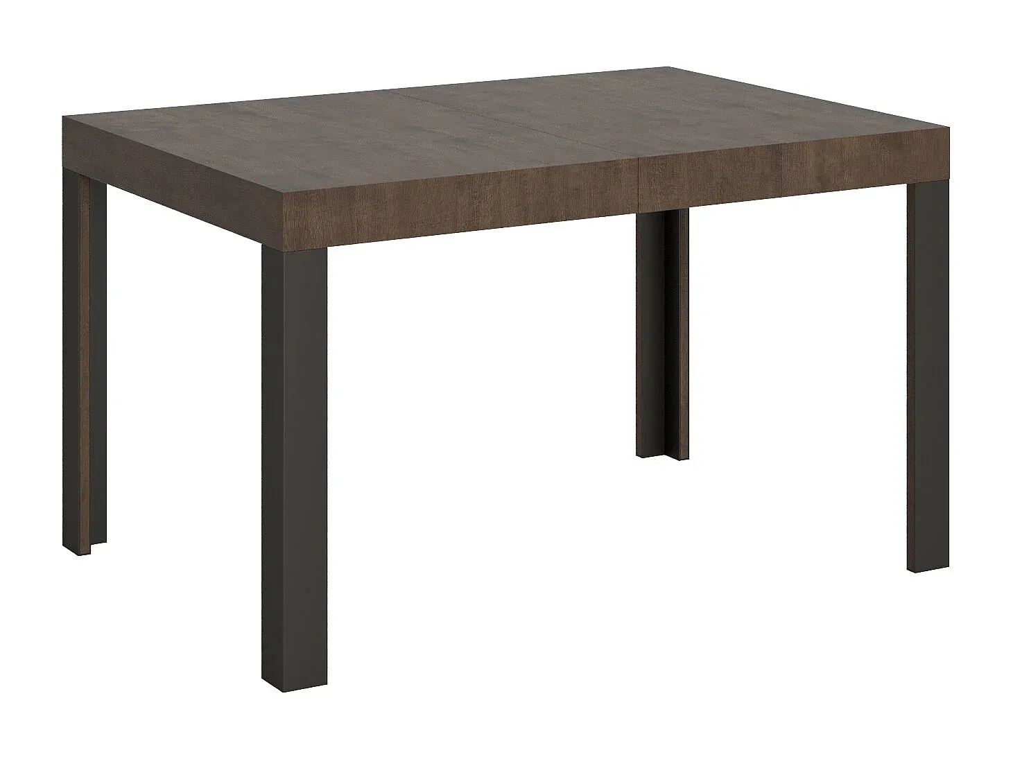 Moderner Ausziehtisch aus Nussbaum mit Metallrahmen, 80x140/224 cm