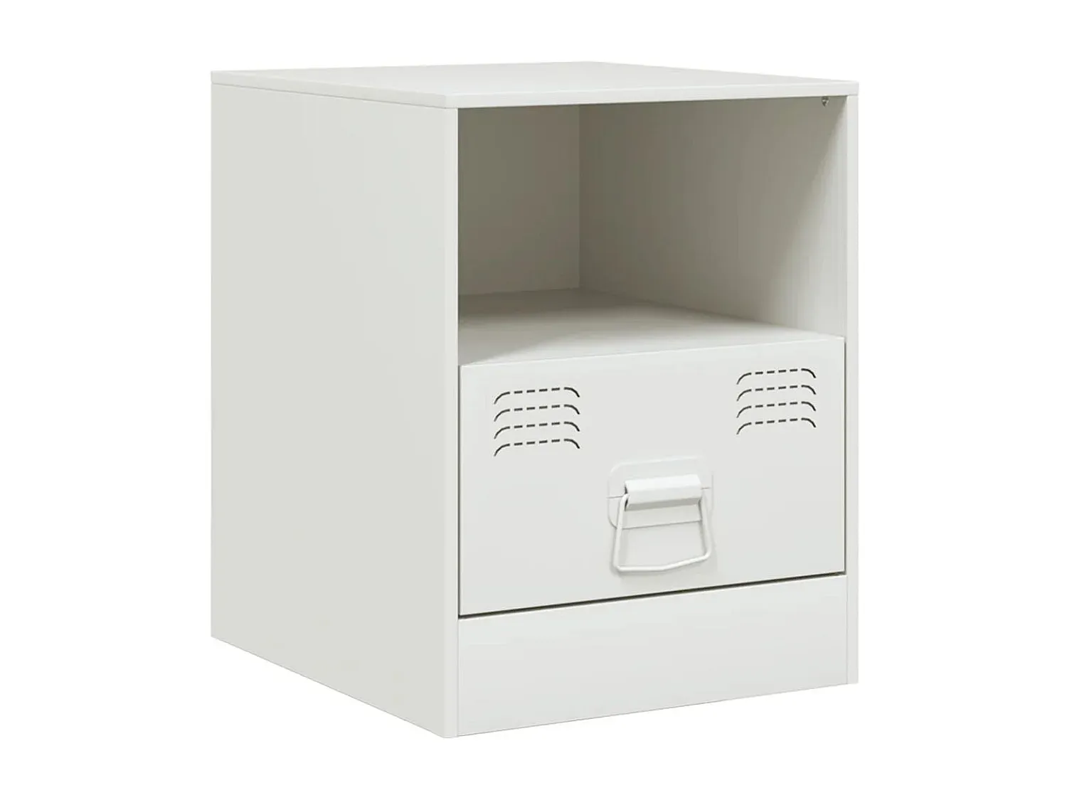 Moderner Nachttisch aus Stahl in Weiß