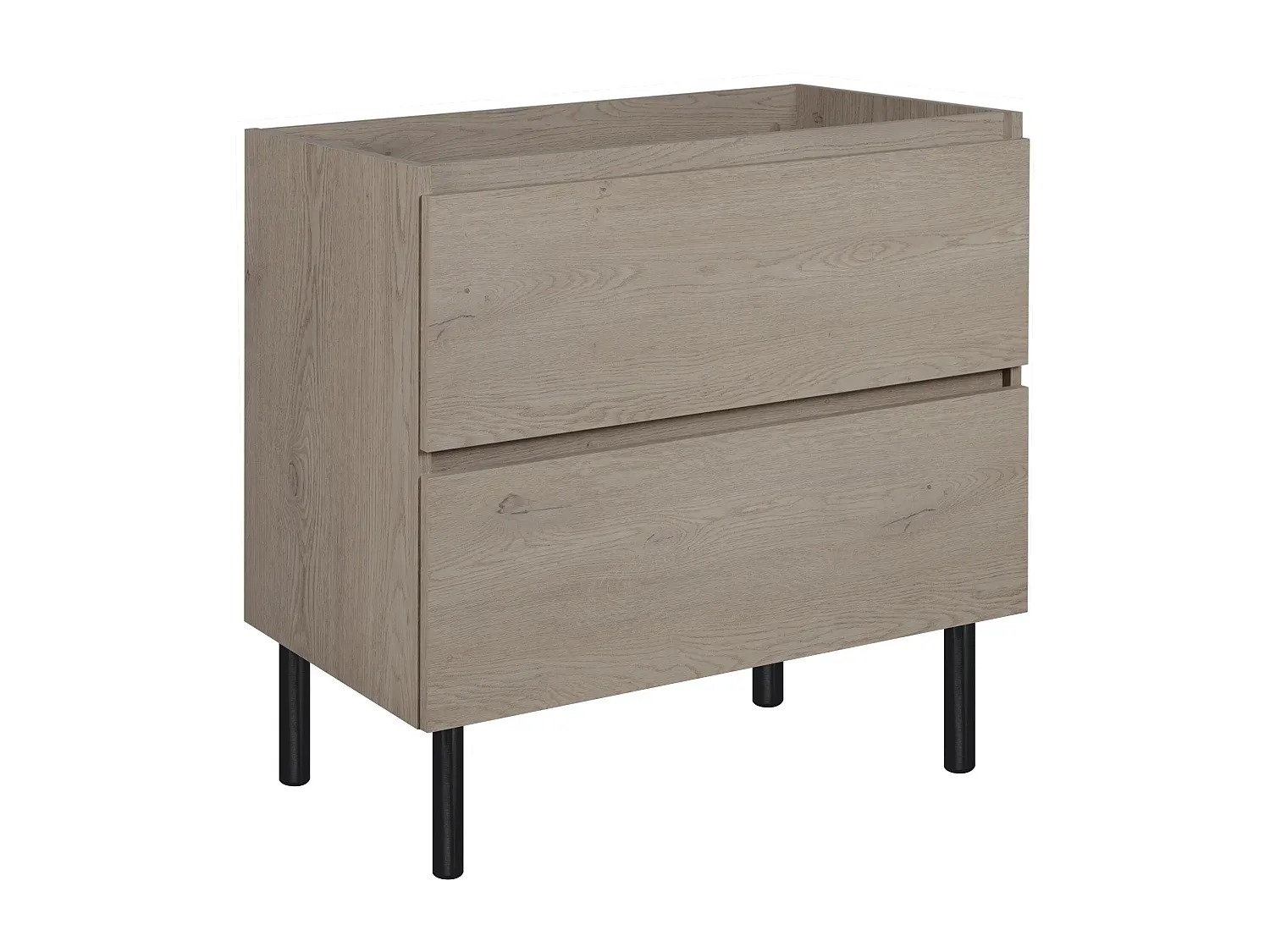 Modernes Badezimmermöbel mit Füßen in Dunkle Eiche, 80 cm