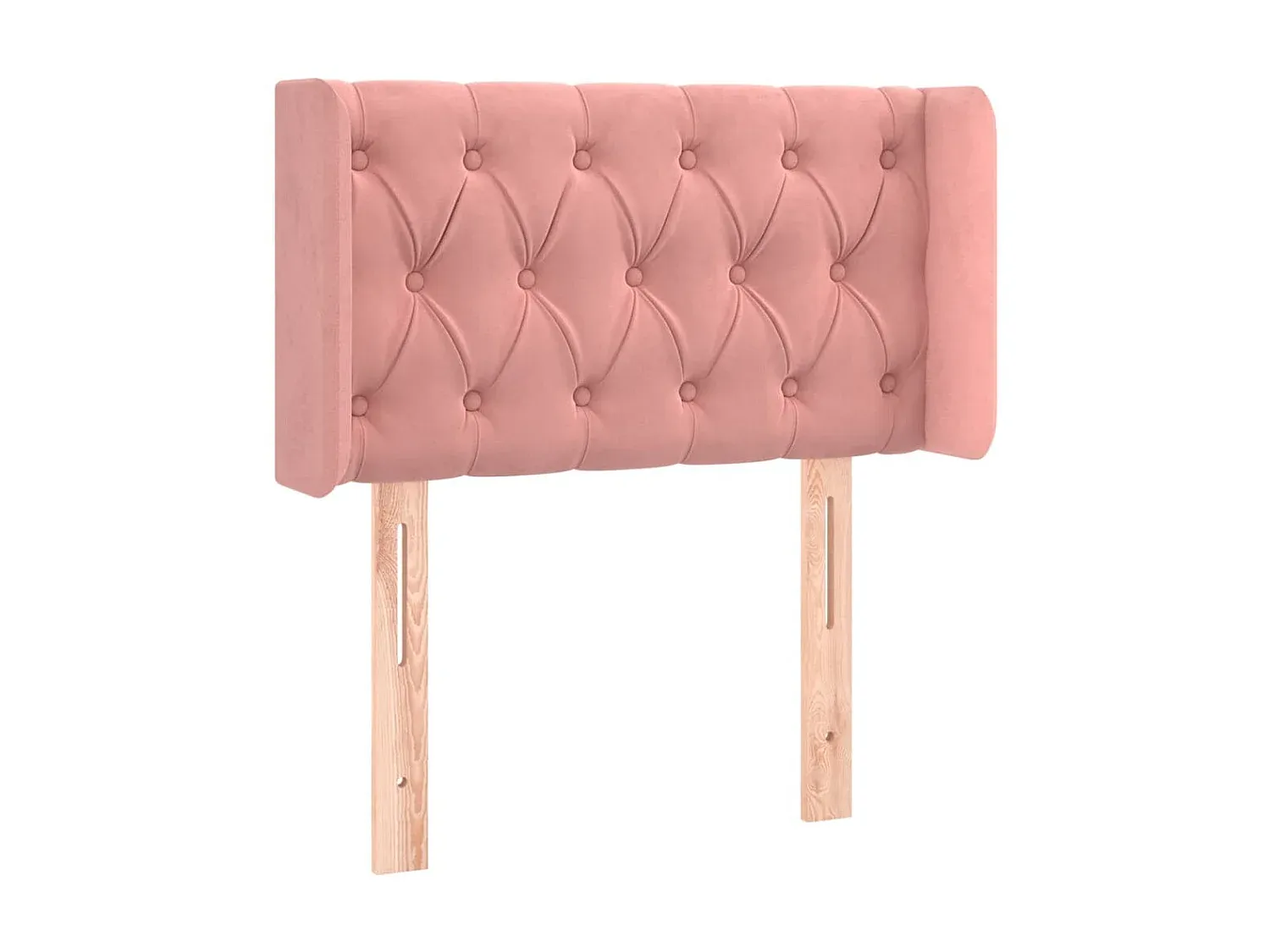 Samt Bettkopfteil mit LED Beleuchtung, Rosa, 83x16x78/88 cm