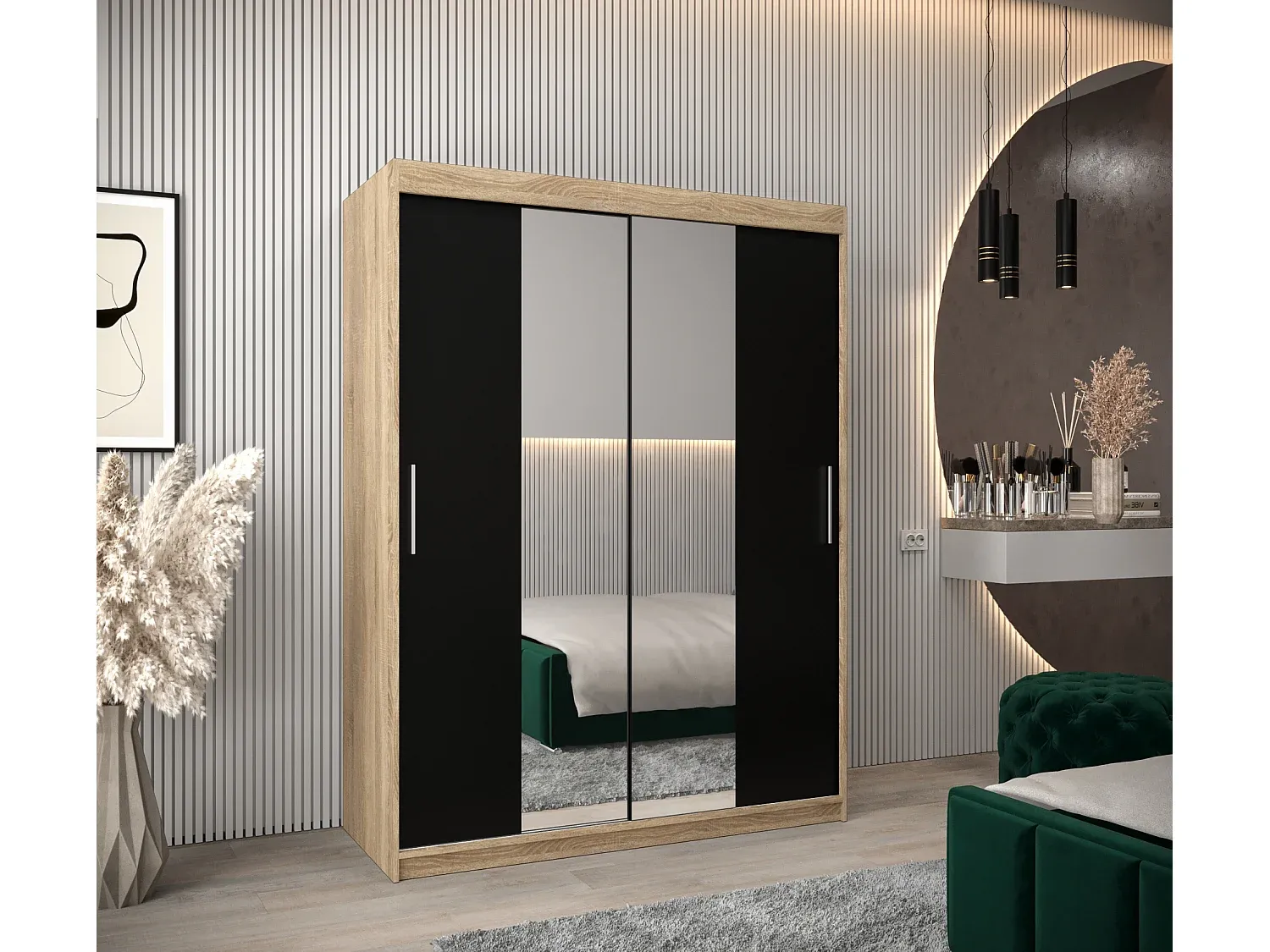 Moderner Schwebetürenschrank mit zwei Türen