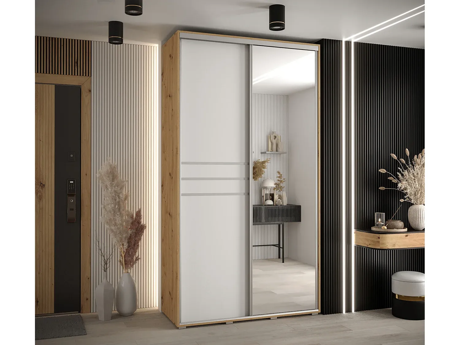 Moderner Kleiderschrank mit Schwebetüren, 2-türig