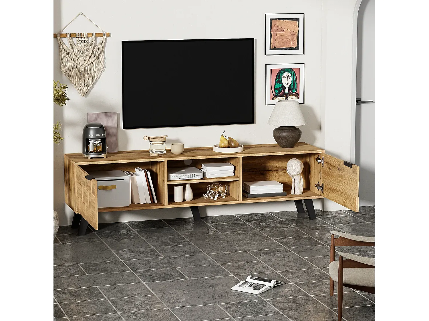 Moderner Fernsehschrank mit Stauraum