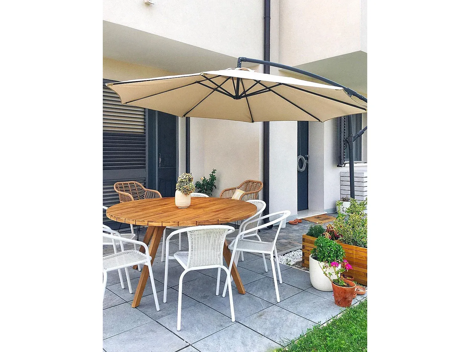 Terrassen-Sonnenschirm 300 cm Beige