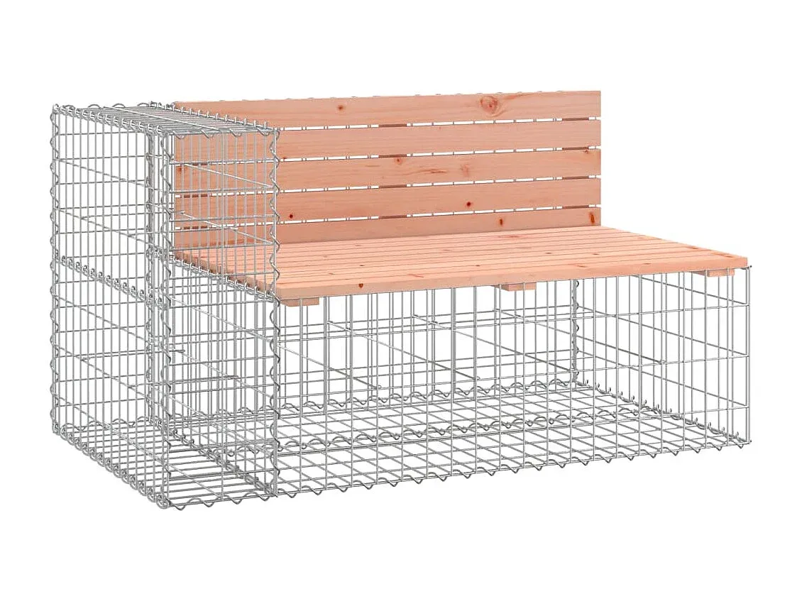 Robuste Gartenbank aus Gabionen und Douglasienholz