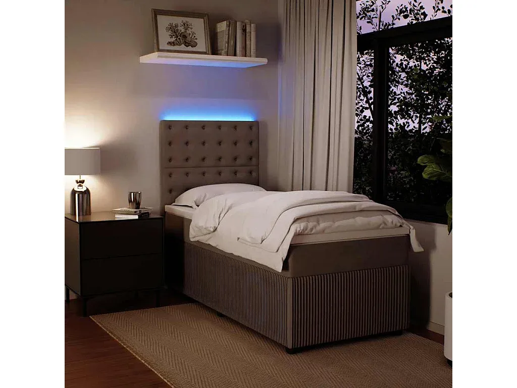 Polsterbett mit Matratze Samt Hellgrau 90x190 cm