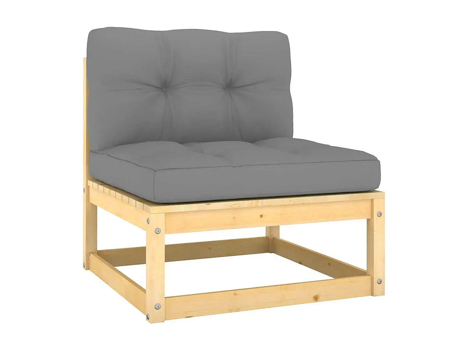 Garten-Lounge-Set aus Kiefernholz mit Kissen