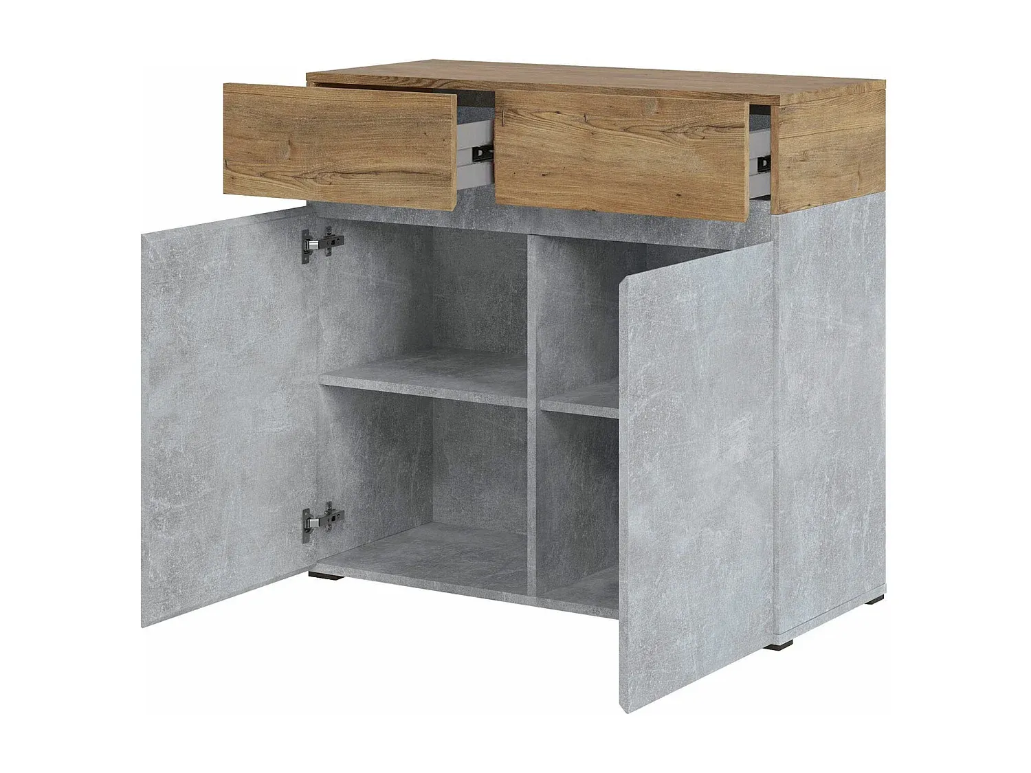 Moderne Kommode in Betonoptik mit Stauraum, 90x40x86 cm