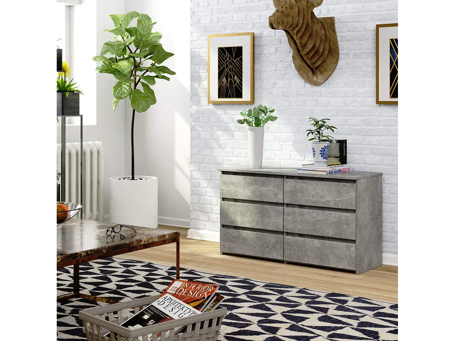 Moderne Kommode mit 6 Schubladen für vielseitige Aufbewahrung