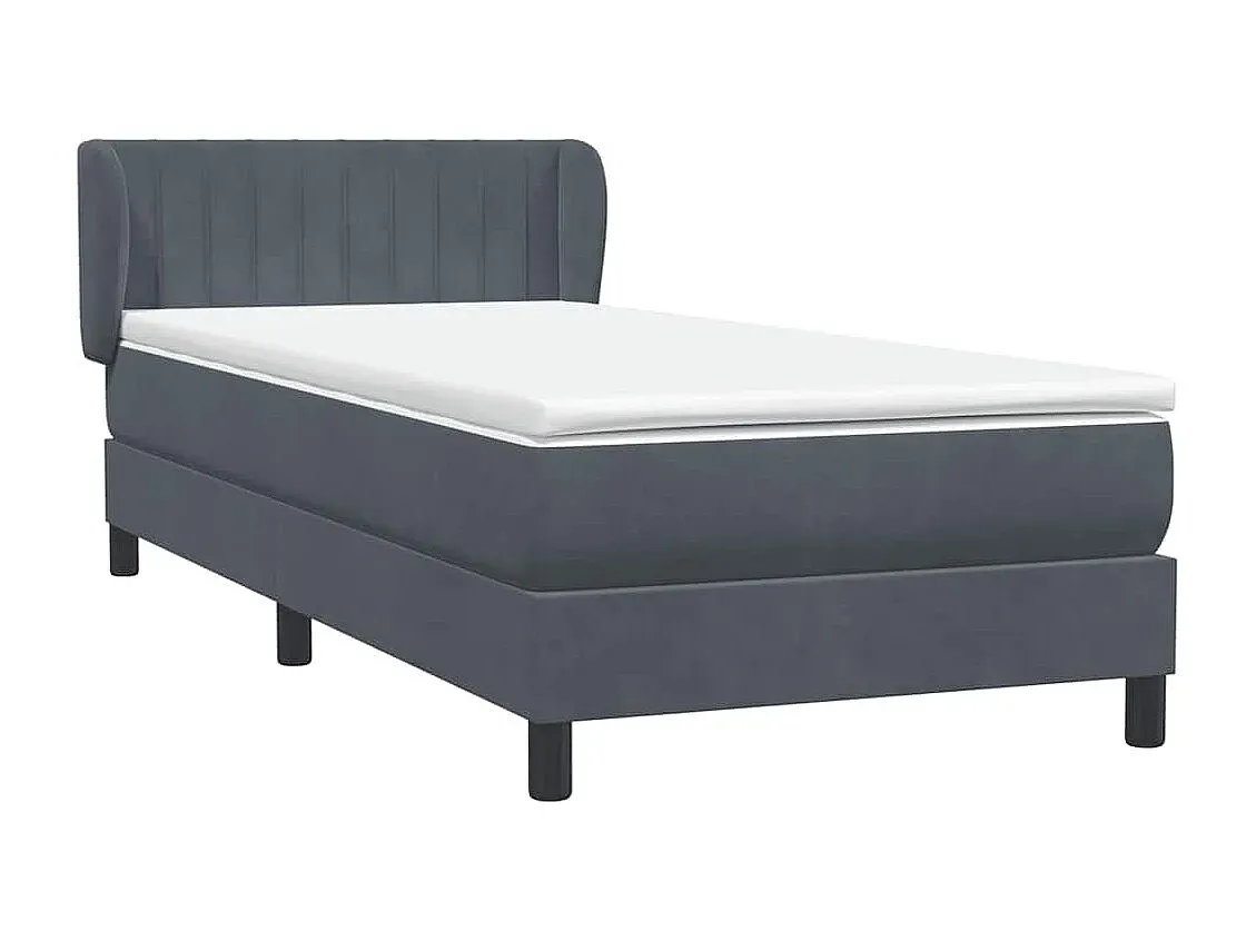 Komfortables Polsterbett mit Matratze Dunkelgrau 80x220 cm