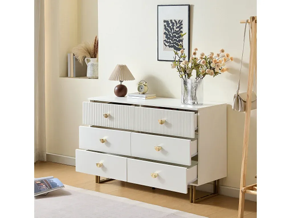 Elegante Schubladenkommode mit 6 Fächern, perfekt für Schlafzimmer und Wohnzimmer, 120x40x75 cm