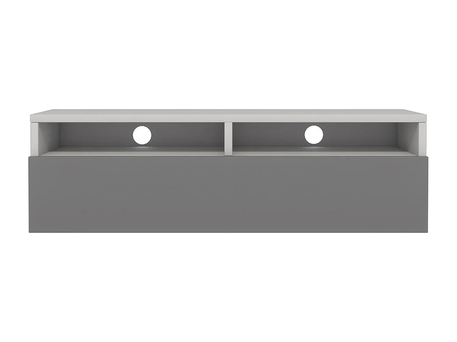 Fernsehschrank mit Schublade - Mattweiß/Hochglanz Grau - 100 cm