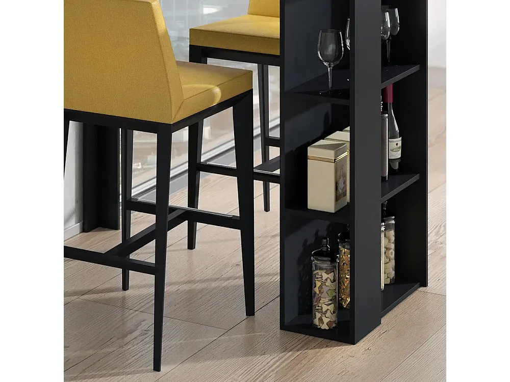 Moderner Bartisch in Schwarz 120x60x105.6 cm