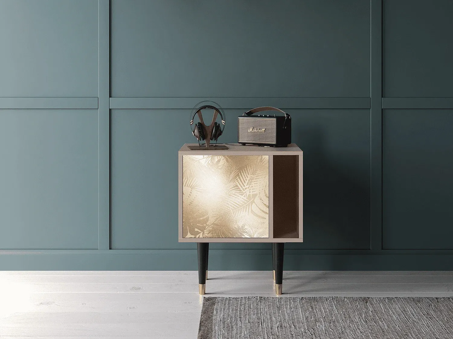 Kompakter Holz-Nachttisch mit Schubladen