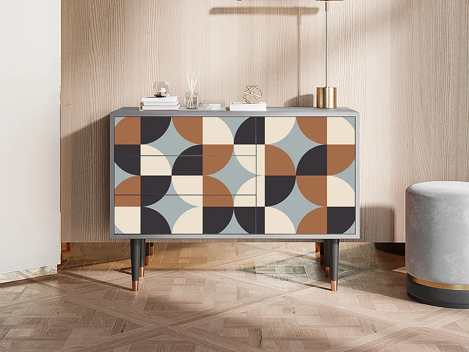 Modernes Sideboard in Braun und Grau - Vielseitiges Design