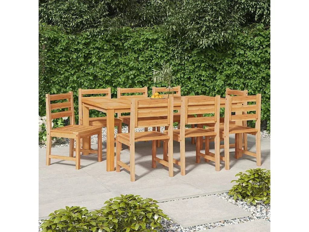 8er Set Gartenstühle aus Teakholz