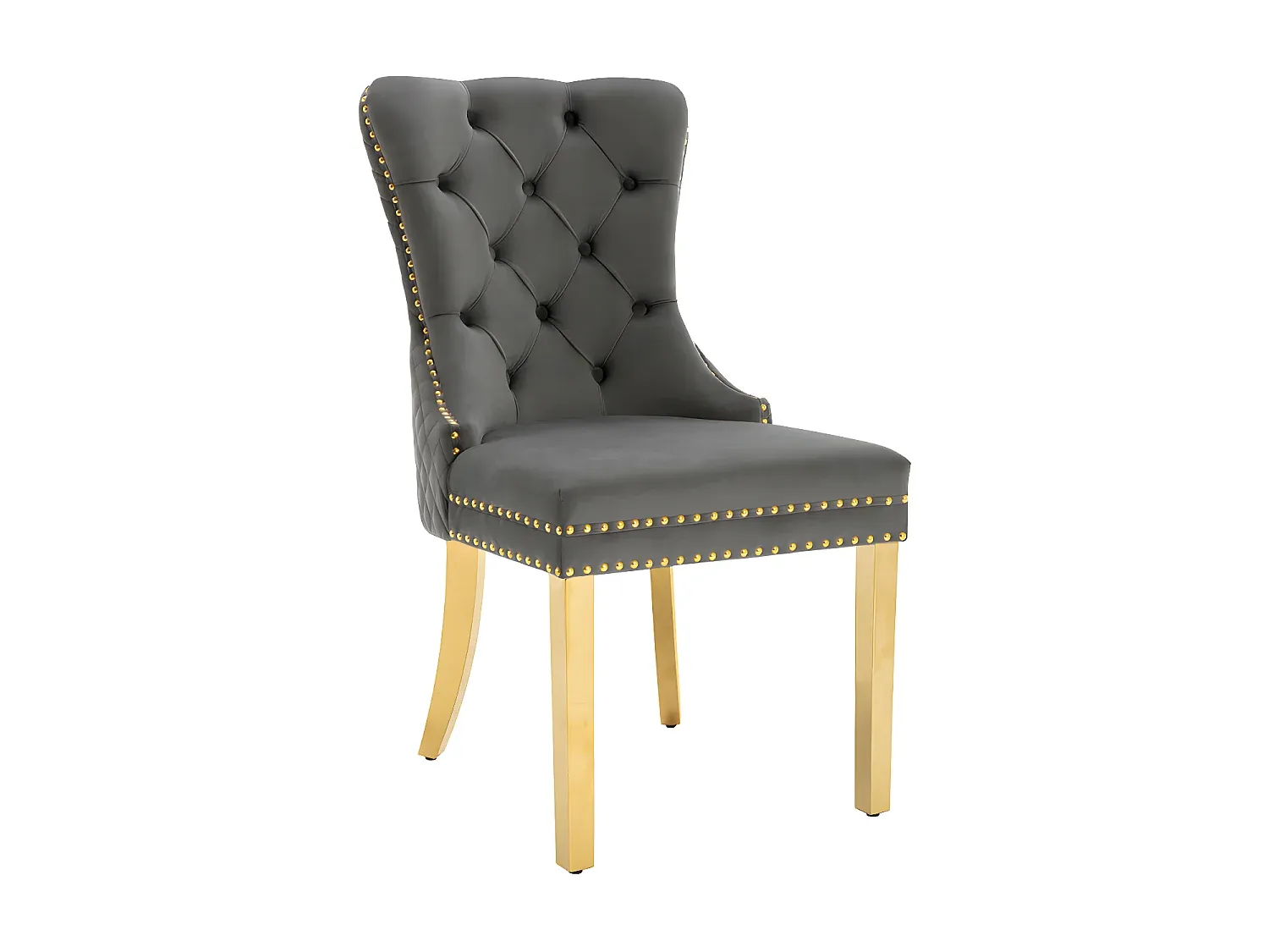 Samtstühle im 6er-Set mit stabilen Metallbeinen – Grau