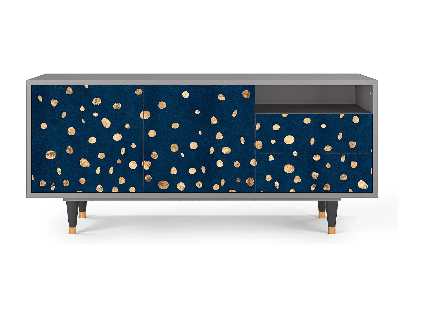 Moderne TV-Möbel mit großzügigem Stauraum, Grau