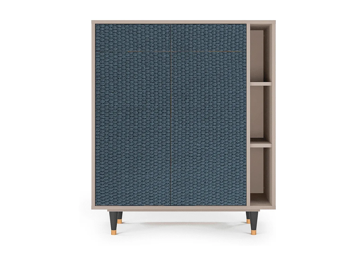 Schlichte Anrichte mit Strickmuster, Latte Farbton