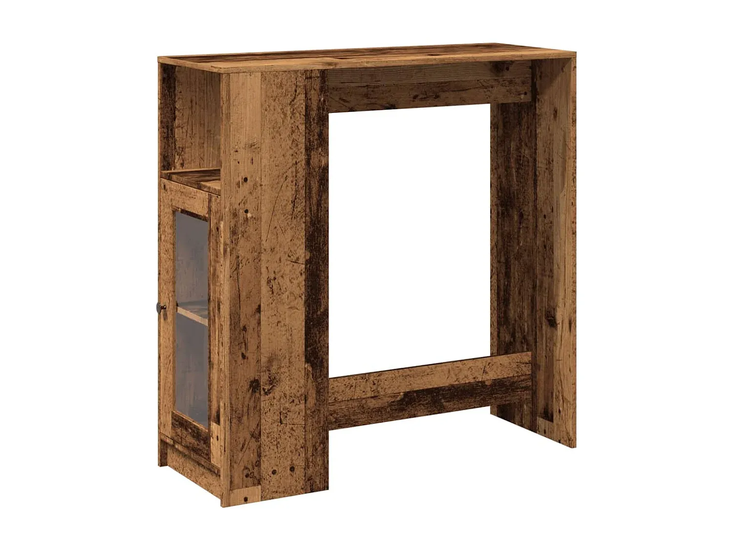 Multifunktionaler Stehtisch mit Regal aus Holzwerkstoff