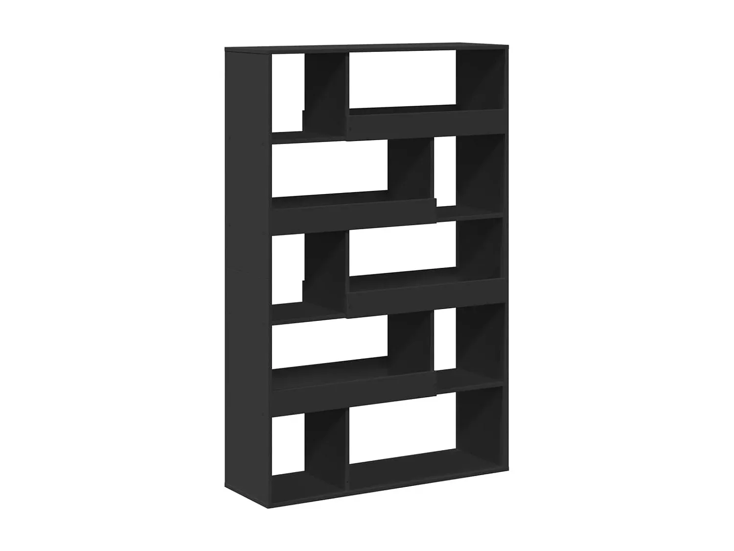 Schwarzes Holzwerkstoff-Bücherregal 100x33x156,5 cm