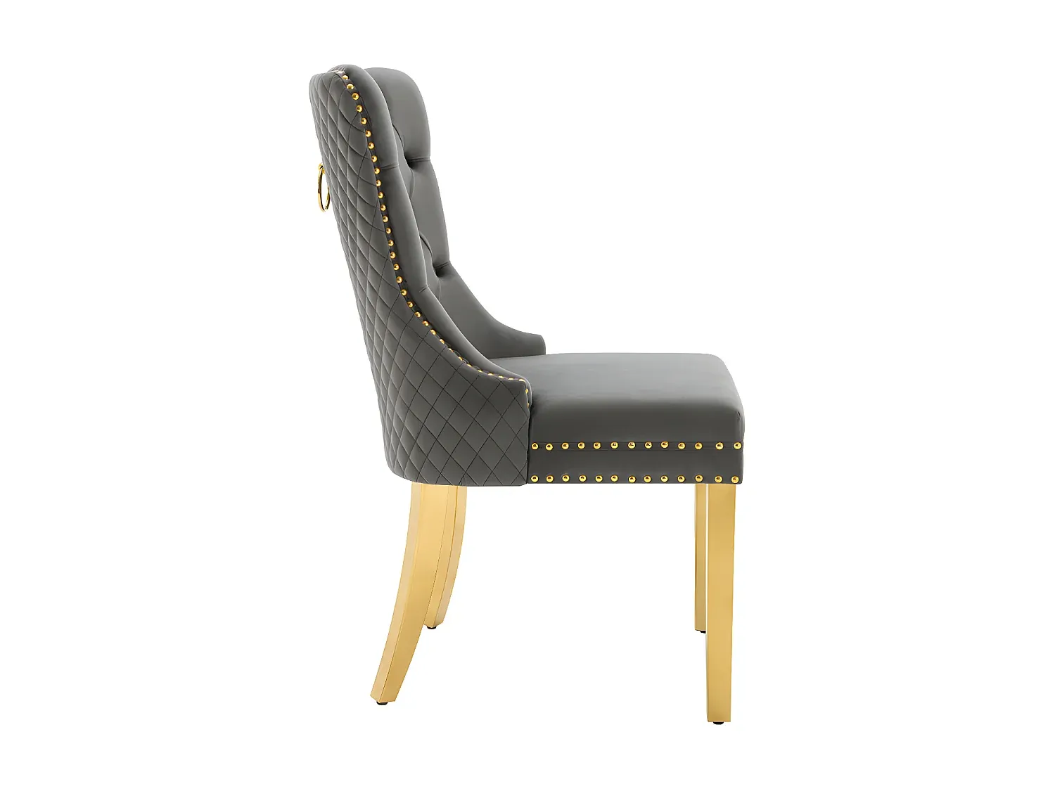 Samtstühle im 6er-Set mit stabilen Metallbeinen – Grau