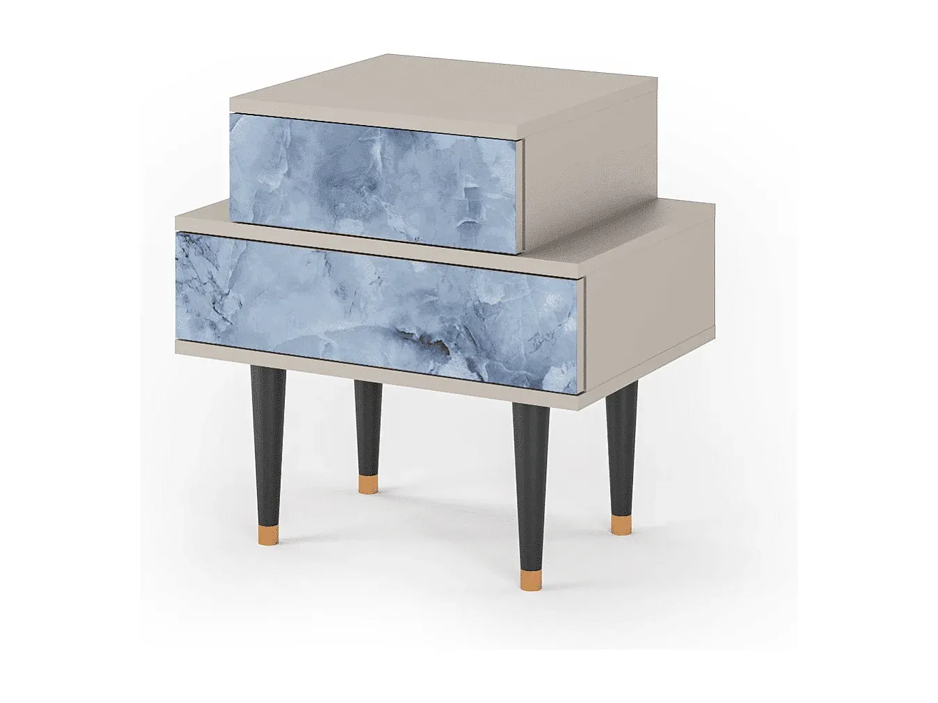 Moderner Nachttisch mit Stauraum, 58x55x41 cm