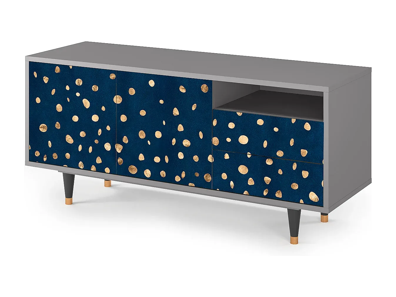 Moderne TV-Möbel mit großzügigem Stauraum, Grau