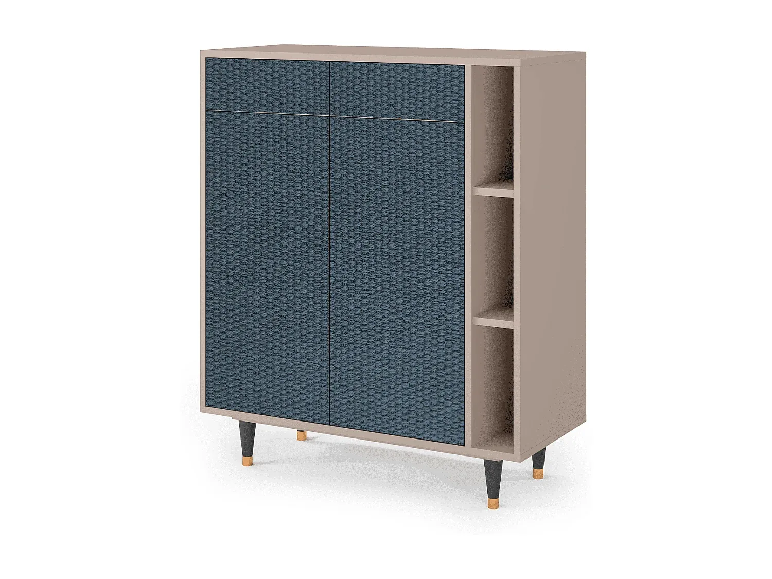 Schlichte Anrichte mit Strickmuster, Latte Farbton