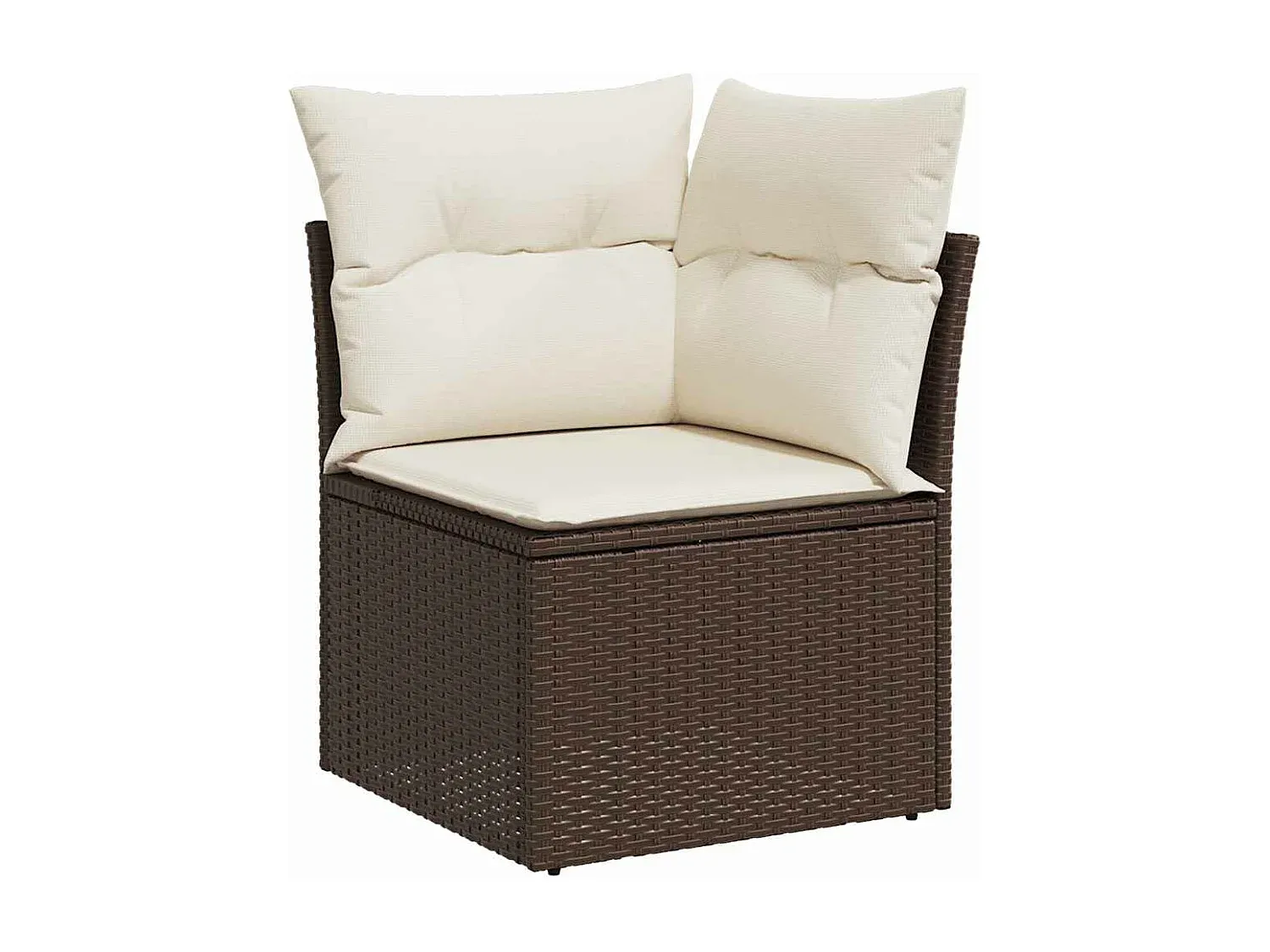Gartenmöbel Set aus Poly Rattan mit Kissen, 10-teilig, Braun