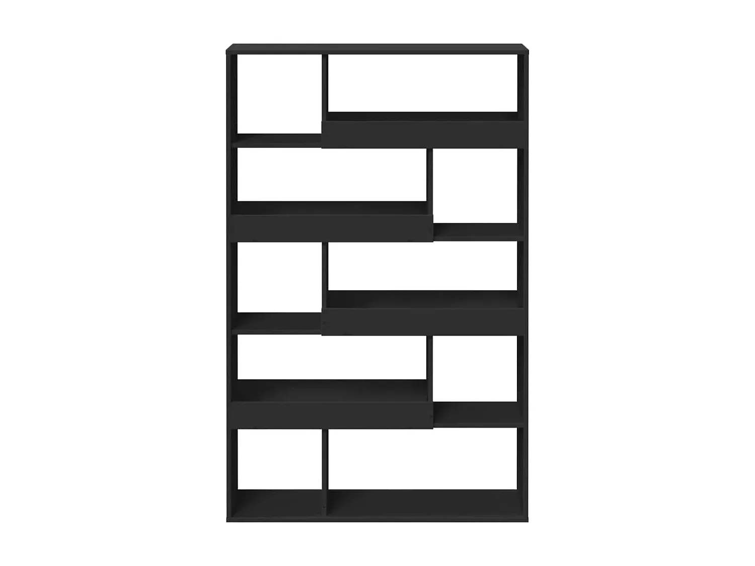 Schwarzes Holzwerkstoff-Bücherregal 100x33x156,5 cm