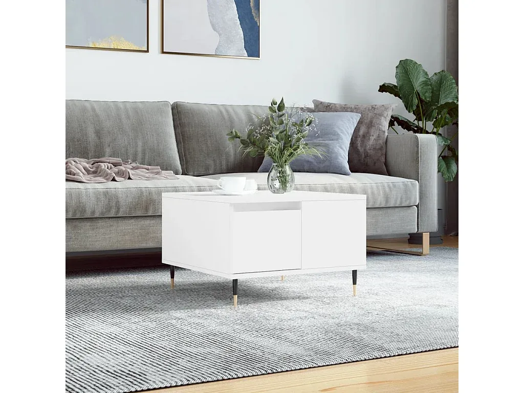 Moderner Beistelltisch Weiß 55x55x36,5 cm