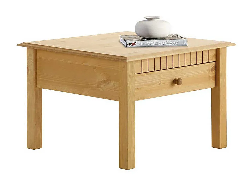 Quadratischer Massivholz-Couchtisch aus Kiefer