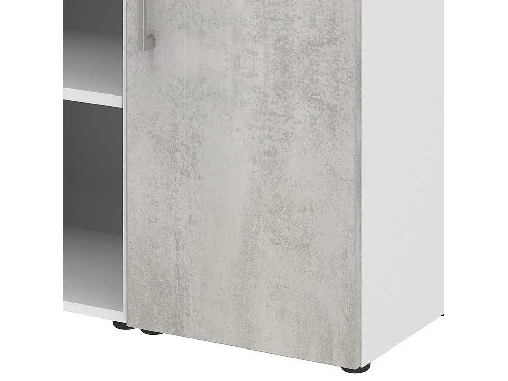 Moderner Aktenschrank in Betonoptik Weiß und Grau