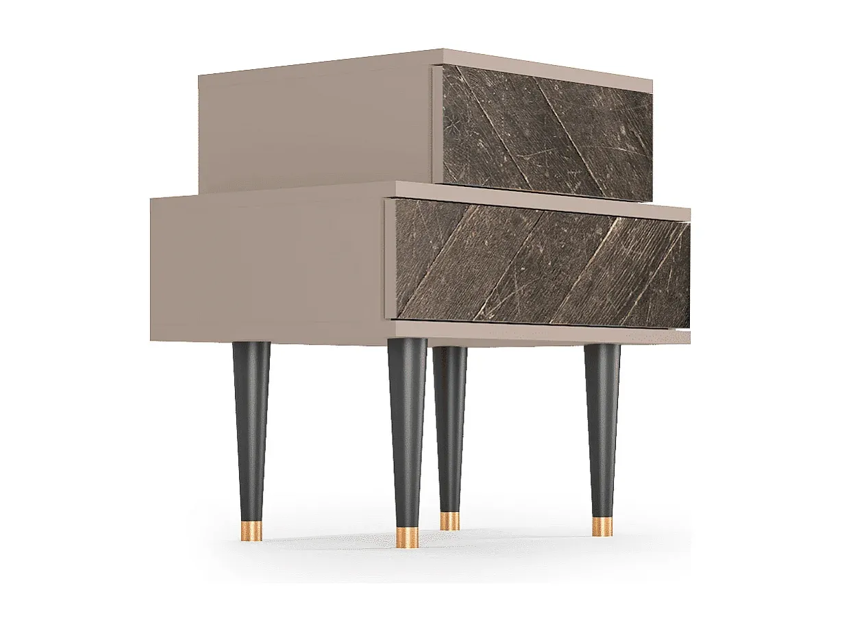 Moderner Nachttisch mit Stauraum, Holzoptik