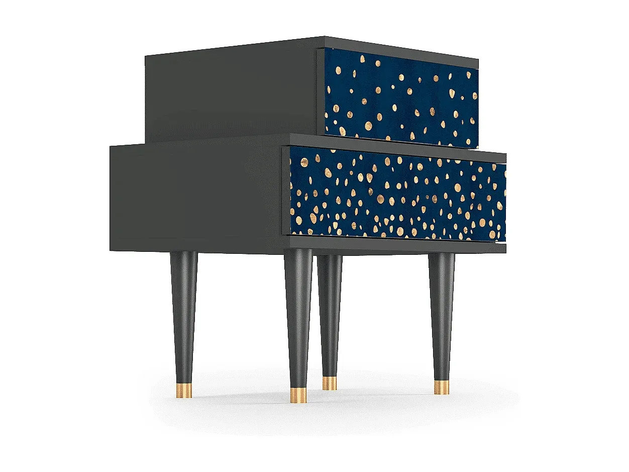 Moderner Nachttisch in Anthrazit, kompakte Größe