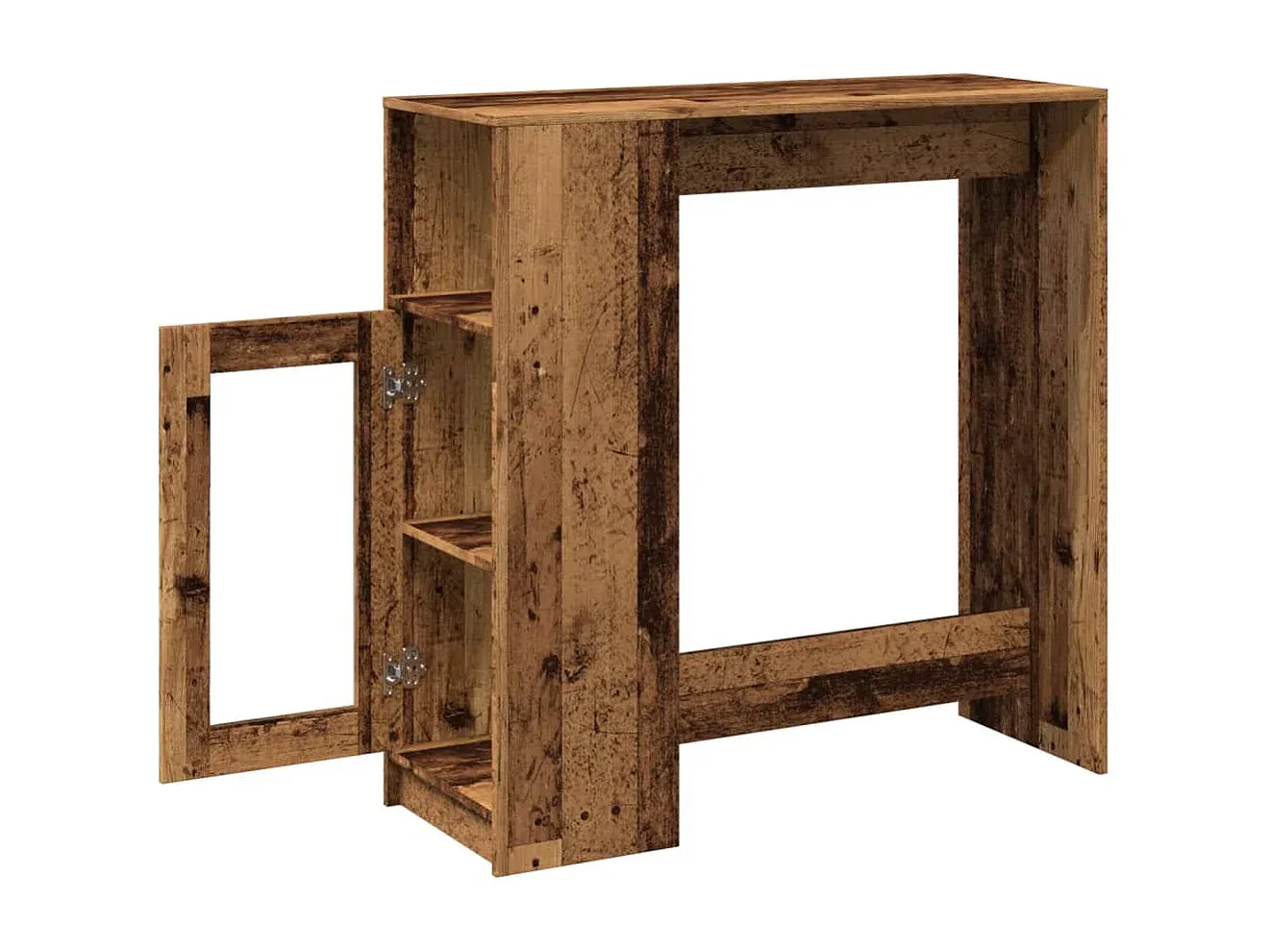 Multifunktionaler Stehtisch mit Regal aus Holzwerkstoff