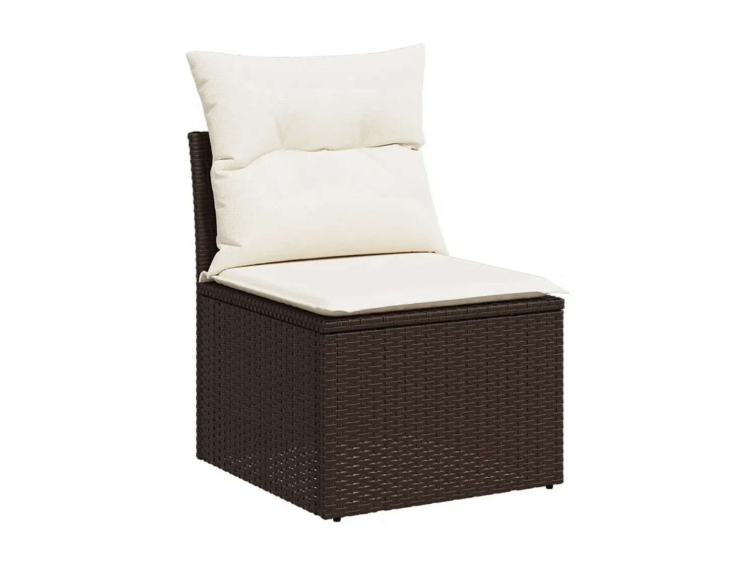 Garten-Loungeset aus Poly Rattan mit Kissen, 5-teilig, Braun