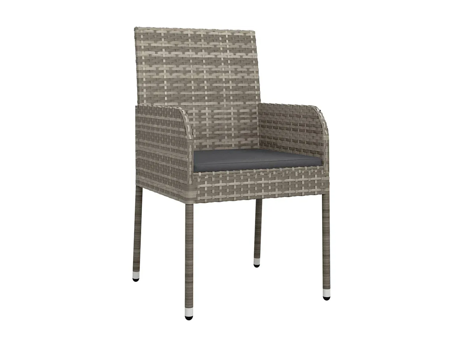 Garten-Essgruppe mit Polstern Grau Rattan