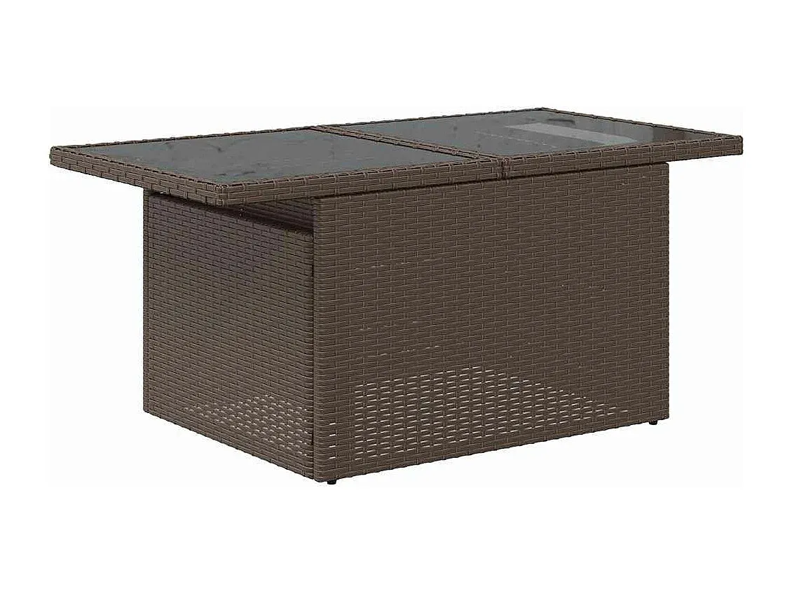 Gartenmöbel Set aus Poly Rattan mit Kissen, 10-teilig, Braun