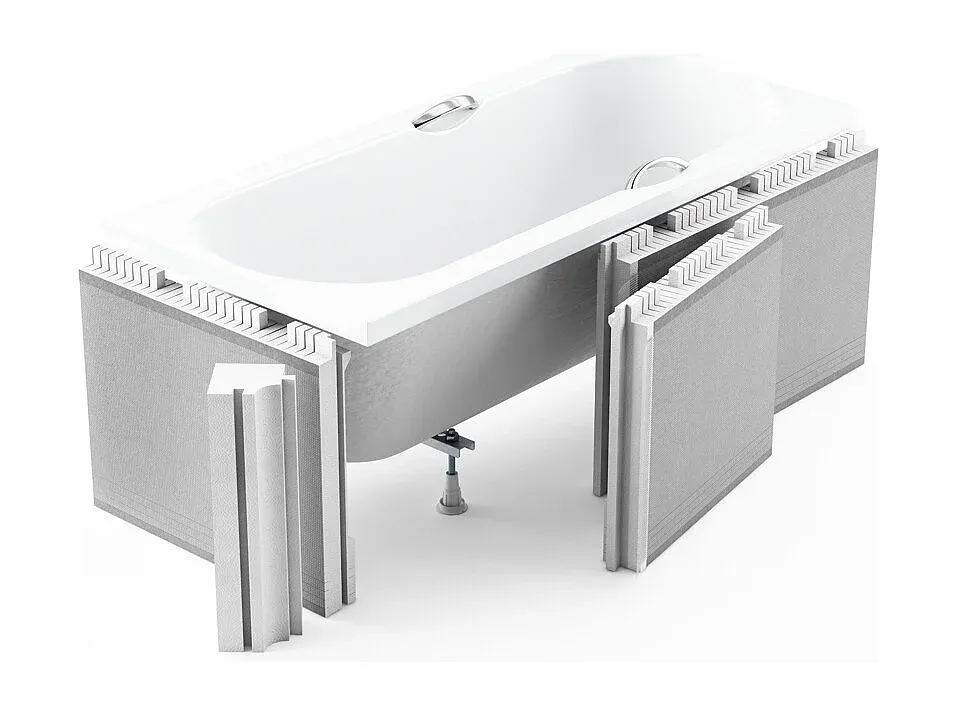 Große Eckbadewanne mit Ablage und Kopfstützen