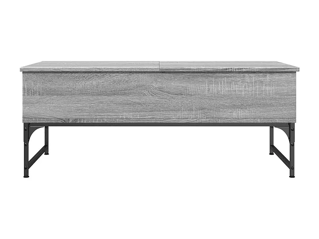 Moderner Couchtisch aus Holzwerkstoff und Metall 100x50x40 cm in Grau Sonoma
