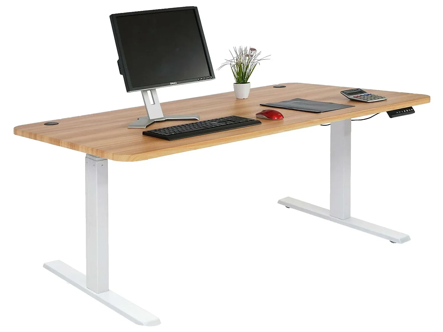 Moderner Arbeitstisch aus Eiche-Dekor, Weiß